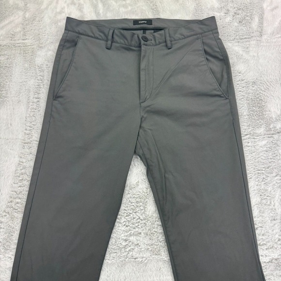 Theory Chino Pants Mens 30 Gray Slash Pockets Flex Waist slim Zaine Neoteric - Picture 2 of 8
